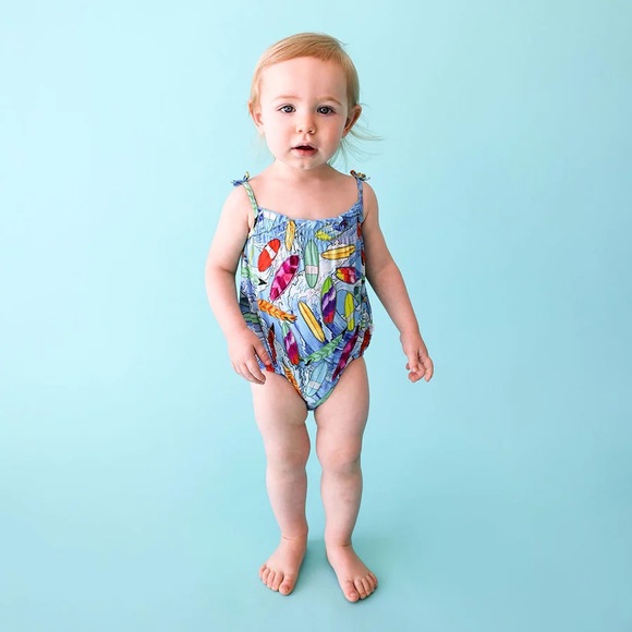NWT Posh Peanut Wave Bubble Romper 18-24M Surf - Picture 5 of 7